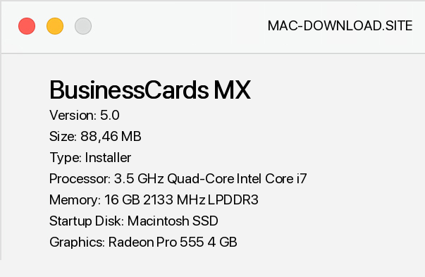 free business cards for mac